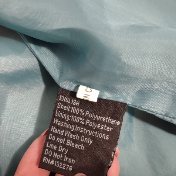 HOW CUTE! Women's Teal Faux Leather Zip Up Jacket Size XS - Picture 6 of 9